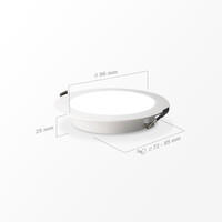 LED Downlight – Inbouwspot – Mini LED paneel - 3 Watt 155lm - Rond - 6500K Daglicht Wit - Ø100 mm