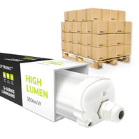 Palette mit 144x LED Feuchtraumleuchte 120 cm - IP65 Wasserdicht - 24 Watt 3840 Lumen (160lm/W) - 6500K Kaltweiß - Verknüpfbar - IK07 - Tri-Proof-Deckenleuchten