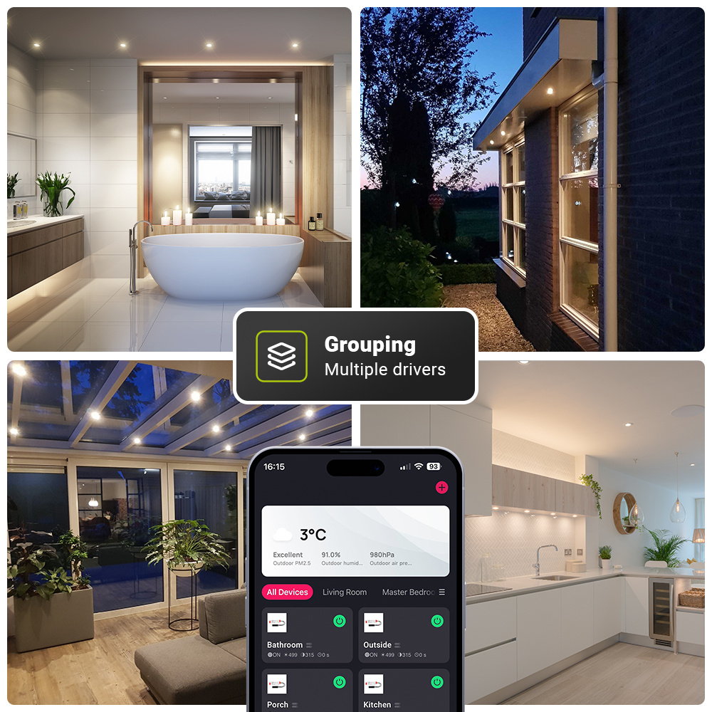 Sienna - 10x Smart inbouwspots veranda - Complete Set - Wifi & Bluetooth - Plug & Play - Kantelbaar - IP44 - LED 2700K warm wit - 200 lumen - 12 volt