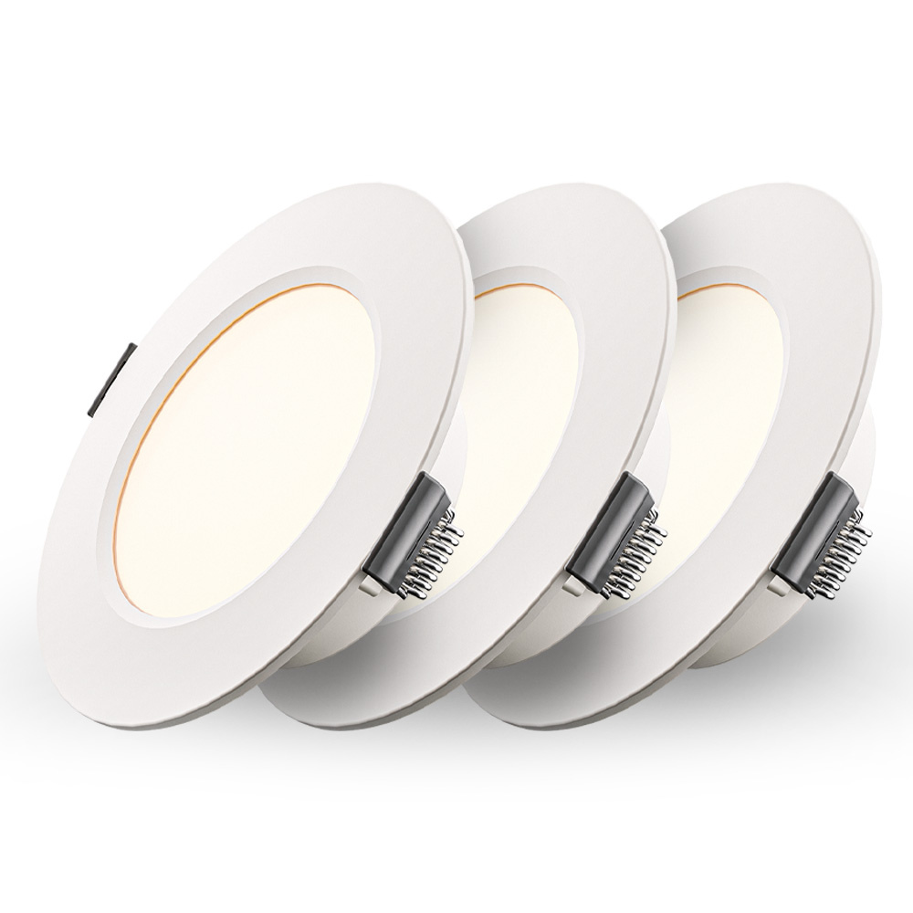 HOFTRONIC Set van 3 Georgia LED platte Inbouwspots wit - inbouwdiepte 25mm - 6W 490lm - Rond - 2700K