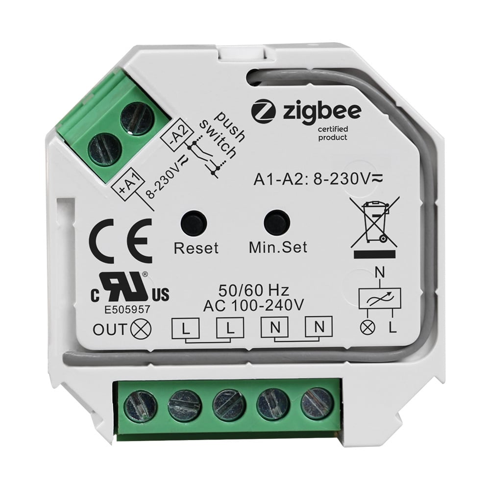 HOFTRONIC™ Zigbee Mini LED dimmer ontvanger Basic Draadloos maximaal 400 Watt IP20 Voor Pulsdimmer