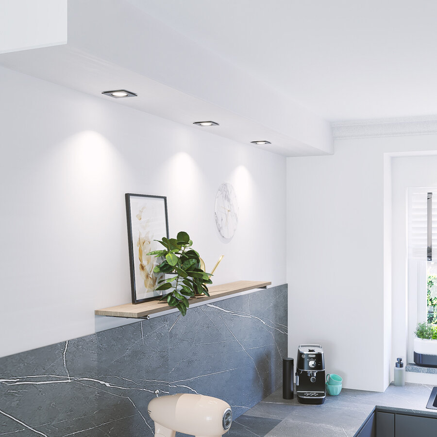 6x Dimbare LED Inbouwspot Mallorca Zwart Kantelbaar 5 Watt IP20 6x Dimbare LED Inbouwspot Mallorca Zwart Kantelbaar 5 Watt IP20