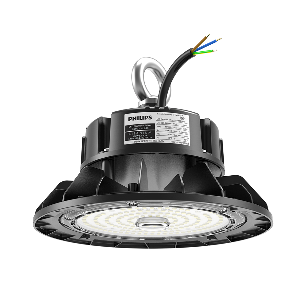 HOFTRONIC™ Triton LED High Bay 100 Watt 17.500 Lumen 175lm W Samsung LED's 4000K Neutraal wit IP65 Waterdicht IK09 1 10V Dimbaar met Philips Driver Ra80