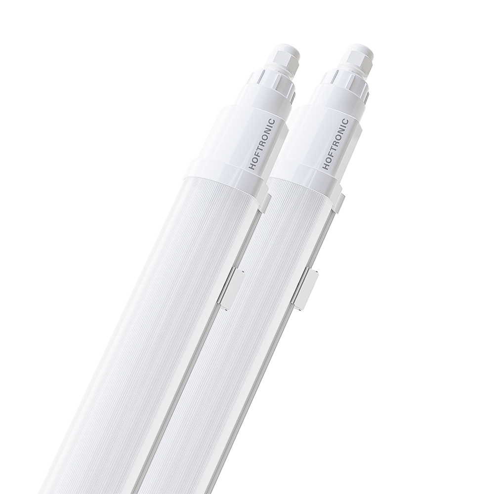 HOFTRONIC™ Q Series Set van 2 LED TL armaturen 150cm IP65 Waterdicht 48 Watt 5760 Lumen vervangt 192 Watt 120lm W 6500K daglicht wit licht gereedschapsloos Koppelbaar IK08 Tri proof