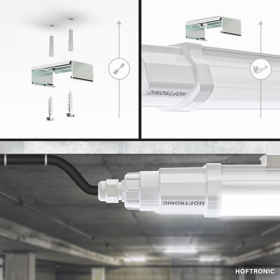 LED-Feuchtraumleuchte T8 Grau 2 X 18 W 3600 Lm G13 4000 K IP 65 | Baumarkt