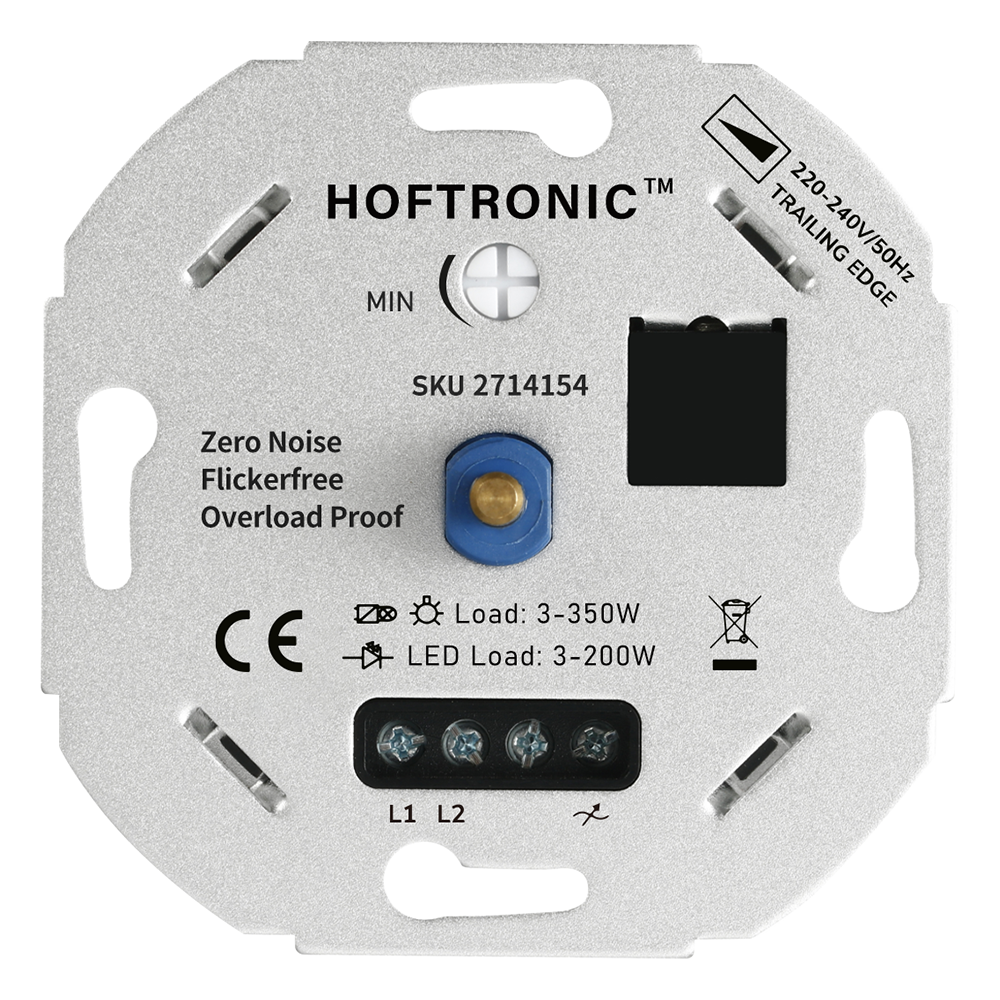 HOFTRONIC™ LED dimmer - 3-200 watt - Geschikt voor fase afsnijding - Universeel