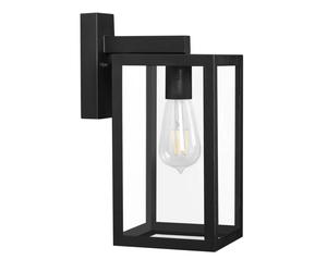 Lucande Wandlamp buiten (Laterne) 'Emmeline' (modern) in Zwart uit aluminium - tuin, muurlamp
