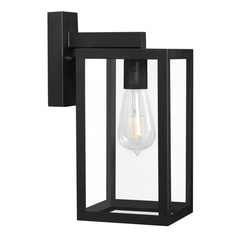 HOFTRONIC Brooks Dimbare Wandlamp zwart - Wandlantaarn - Voor binnen en buiten - E27 Fitting - Max 6