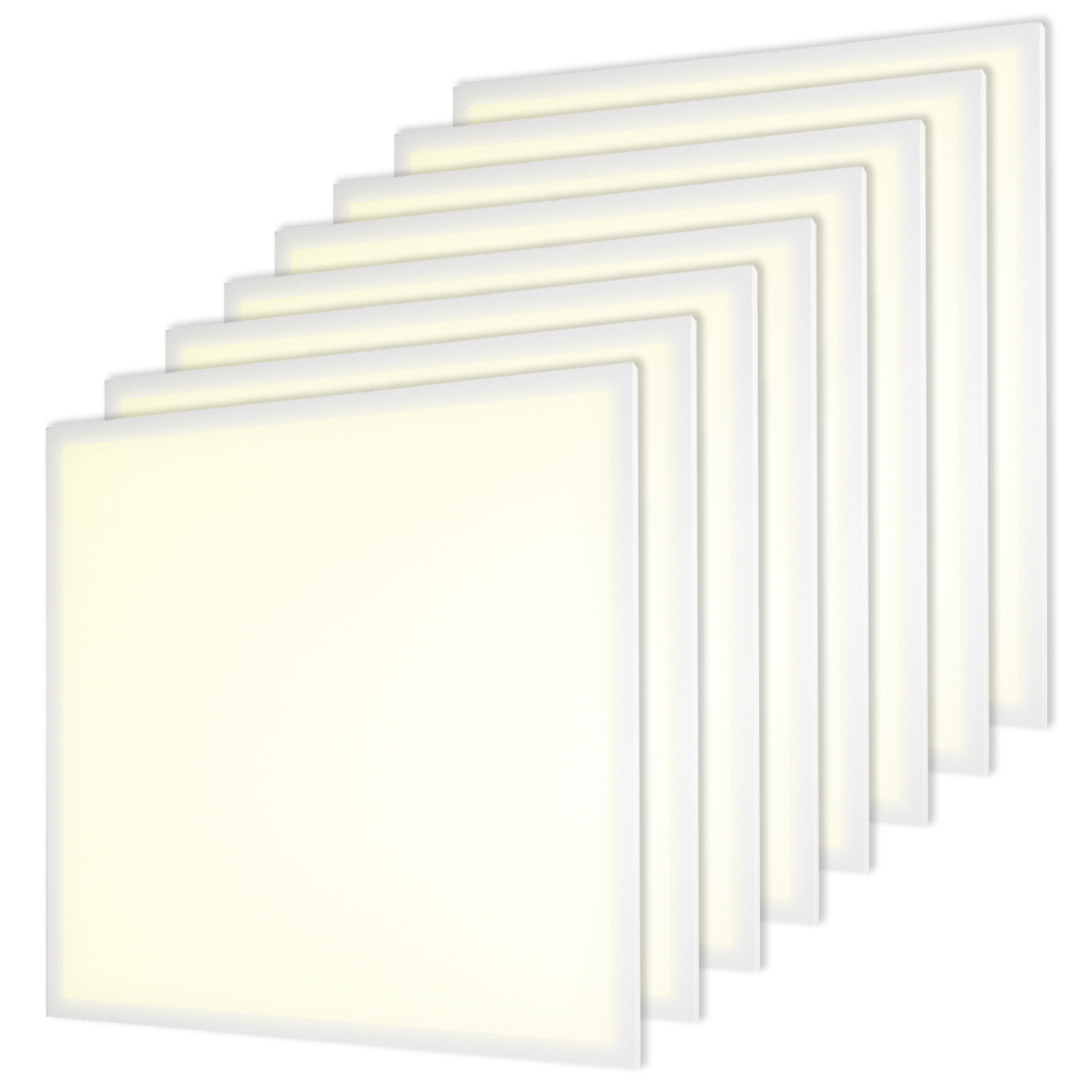 HOFTRONIC™ 8x LED Paneel - 60x60 cm - 40 Watt - 4000lm (100lm/W) - 3000K warm wit - Flikkervrij - UGR21 - Incl. 1,5m netsnoer - 3 jaar garantie