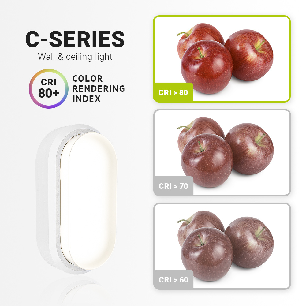 C-Series - LED Plafondlamp wit ovaal - Wandlamp - Scheepslamp - IP54 - 12W - 1160lm - 4000K neutraal wit - voor binnen en buiten voor binnen en buite