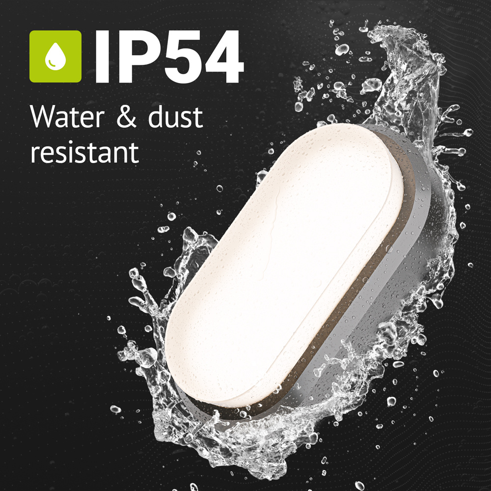 Set van 4 C-Series - LED Plafondlamp zwart ovaal - Wandlamp - Scheepslamp - IP54 - 18W - 1830lm - 4000K neutraal wit - voor binnen en buiten voor bin