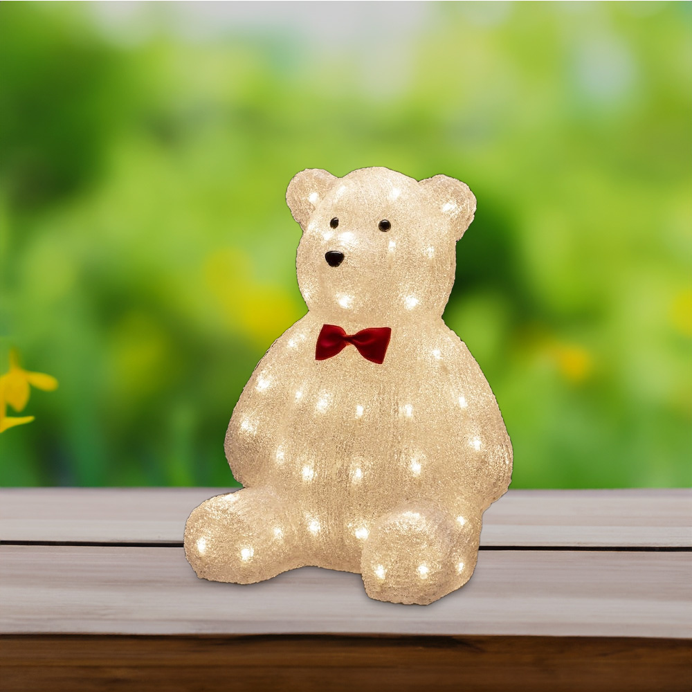 Konstsmide Verlichte paasdecoratie voor binnen en buiten - Teddy beer - 64 LEDs - 38 cm hoog