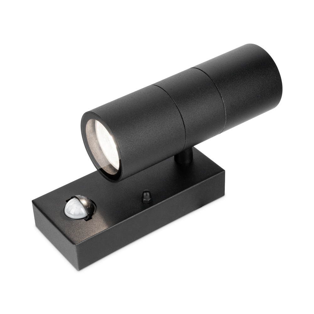 Blenda wandlamp - 6000K daglicht wit - Bewegingsmelder en schemerschakelaar - Zwart - IP44 spatwaterdicht - Up & Downlight voor buiten voor binnen en