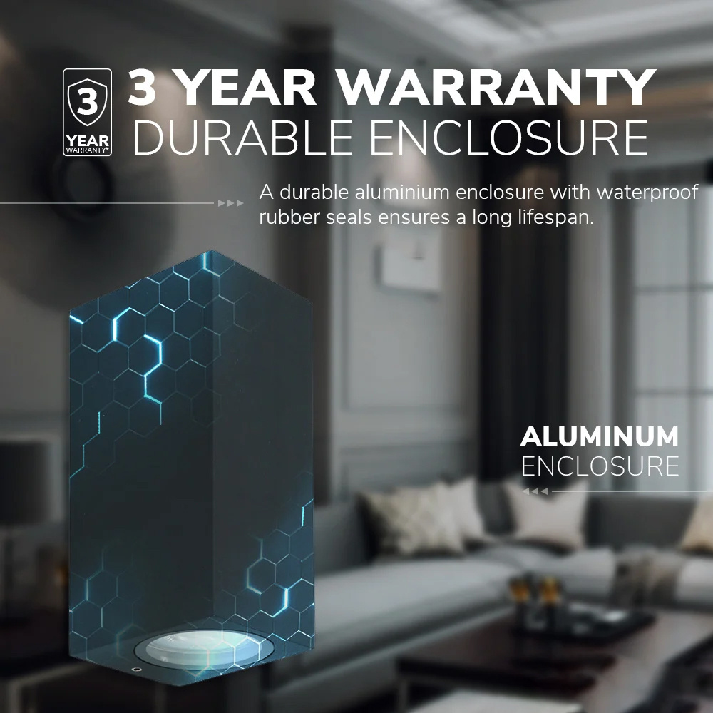 Set van 4 Selma dimbare LED wandlamp - Up & Down light - IP65 - excl. GU10 lichtbron - Zwart - Binnen en buiten - 3 jaar garantie voor binnen en buit