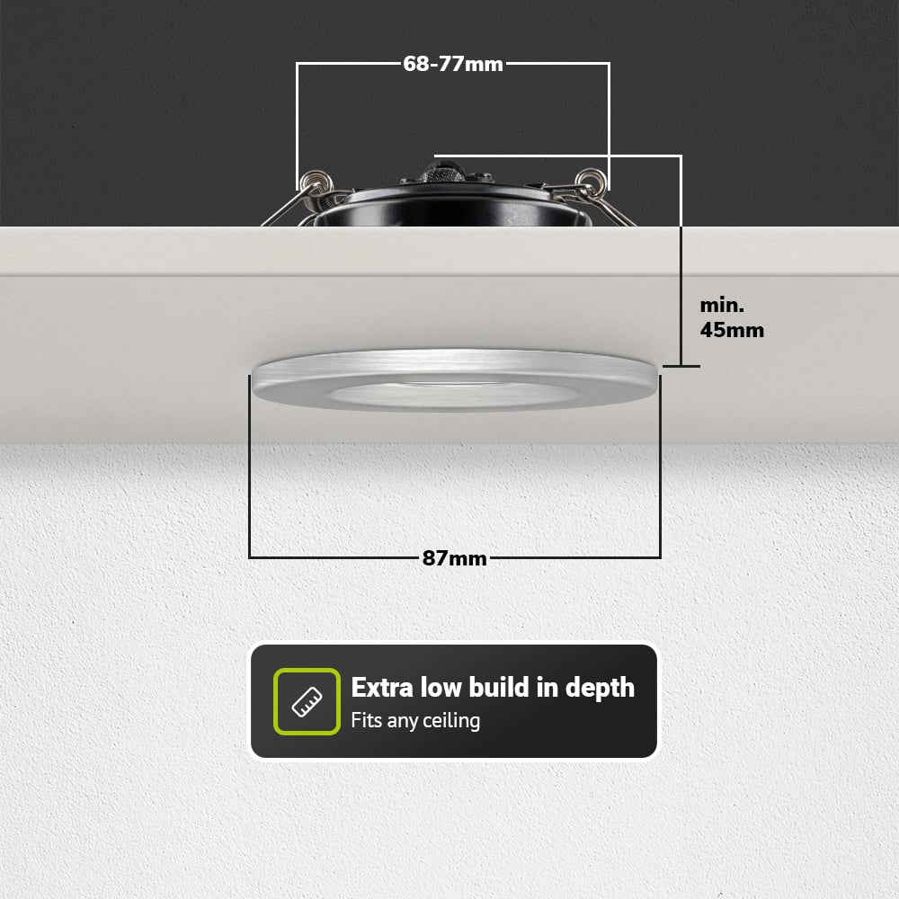 Set van 10 Inbouwspots - Dimbaar - 6 Watt - 2700K Warm wit licht - IP65 waterdicht - Plafondspot RVS - Venezia