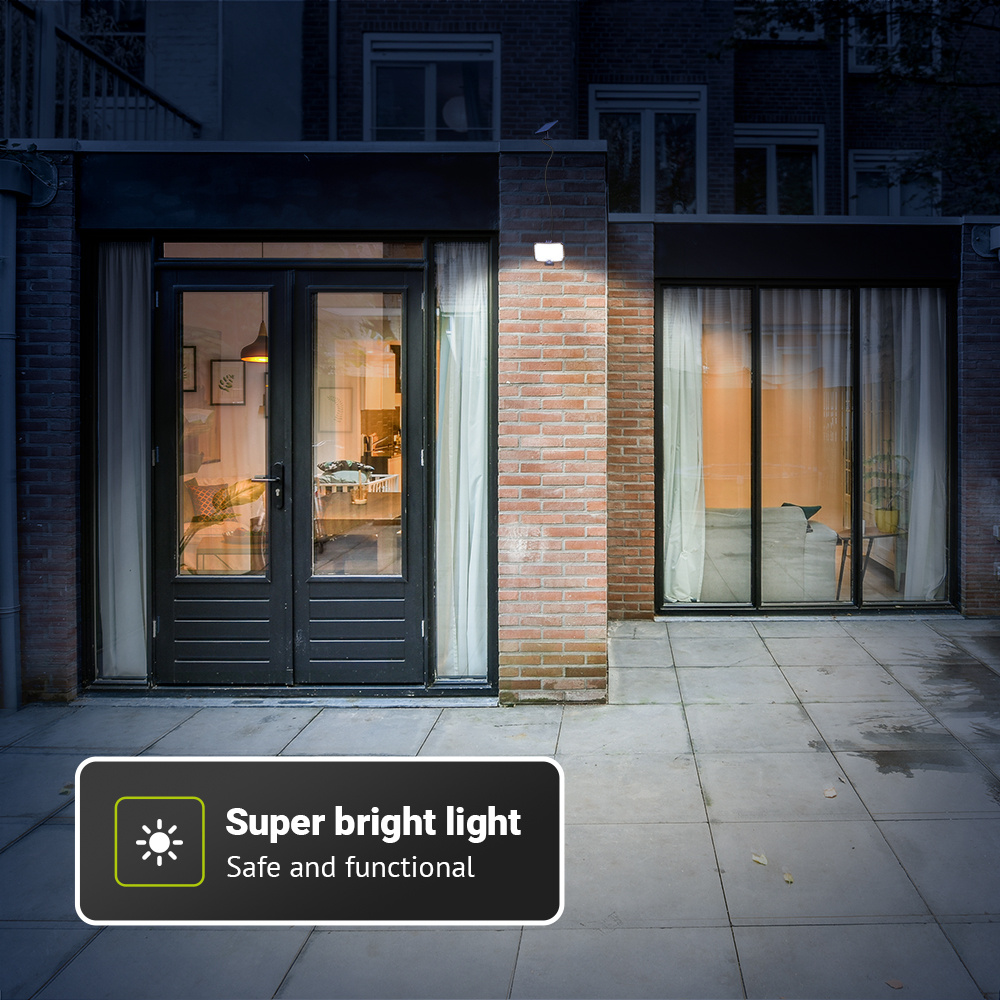 Colby LED Solar Wandlamp buiten met bewegingssensor - Incl. Schemersensor - Los zonnepaneel solar schijnwerper - IP44 waterdicht - 120 LED's - 7 watt