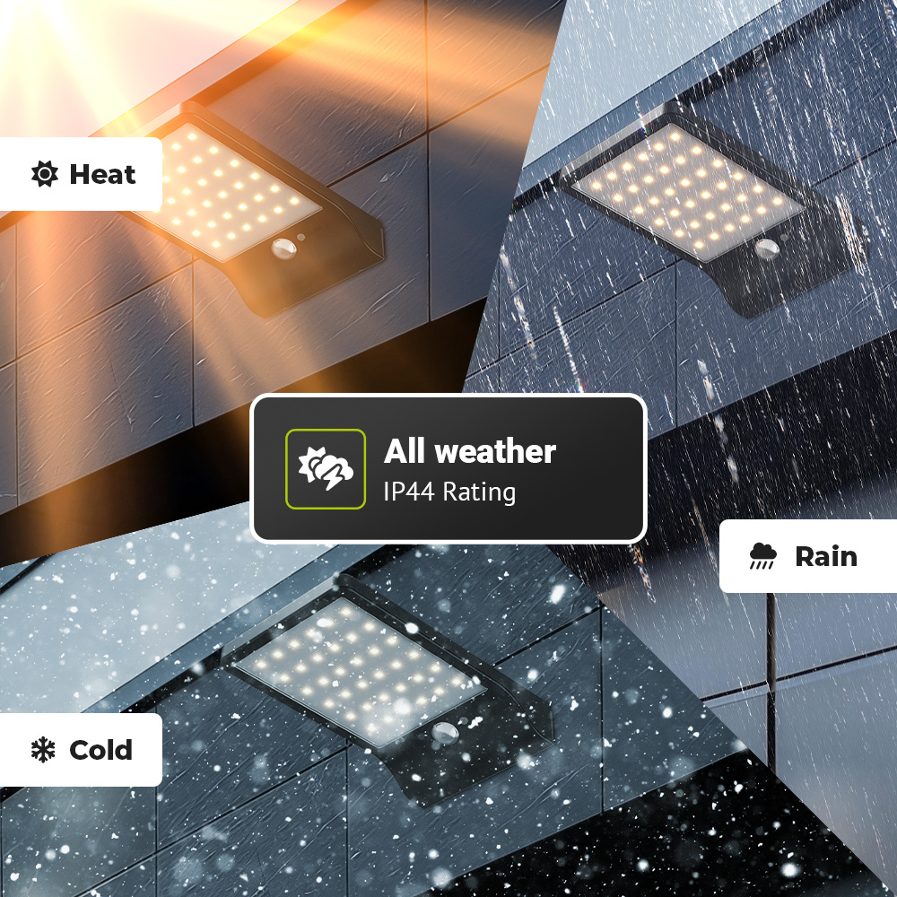 Set van 2 Macon - LED Solar Wandlampen - slim design - met PIR bewegingssensor - Zwart - Warm wit licht - 36 LEDs - IP44