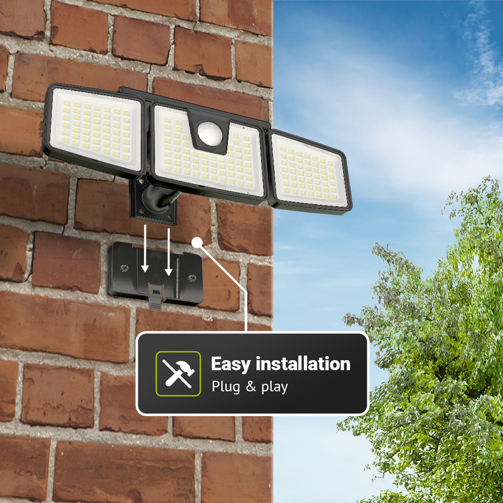 Set van 2 Edon Solar Wandlampen buiten met PIR bewegingssensor - Incl. Schemersensor - IP44 waterdicht - 156 LED's - 7 watt - 6500K 700 lumen daglicht