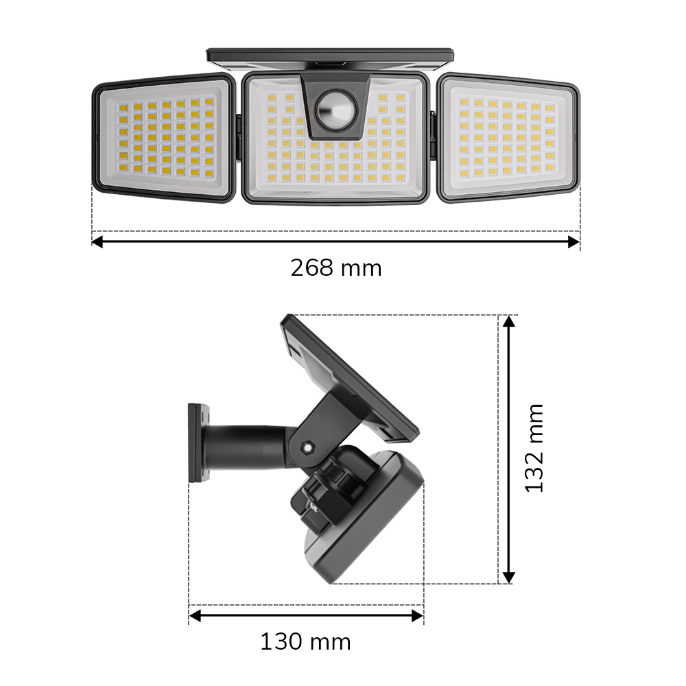 Set van 2 Edon Solar Wandlampen buiten met PIR bewegingssensor - Incl. Schemersensor - IP44 waterdicht - 156 LED's - 7 watt - 6500K 700 lumen daglicht