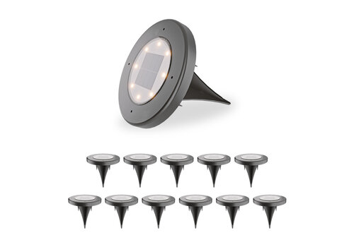 HOFTRONIC™ Ellis 12x Solar in-ground lights - 8 LEDs - 3000K - IP65 - Black