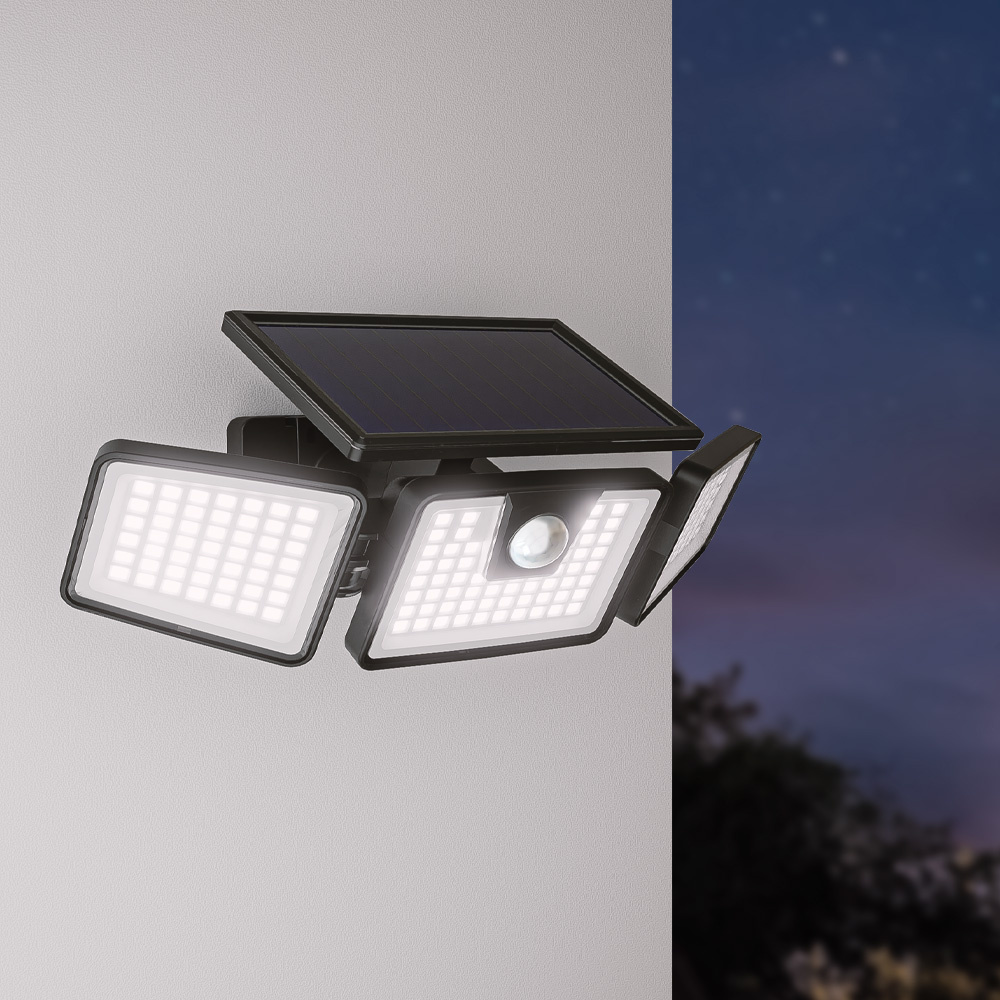 HOFTRONIC Edon Solar Wandlamp buiten met PIR bewegingssensor - Incl. Schemersensor - IP44 waterdicht