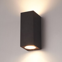Selma - LED Wall Light Black - Up & Down Light - Dimmable - IP44 waterproof - Excl. GU10 light source - Indoor & outdoor - Polycarbonate