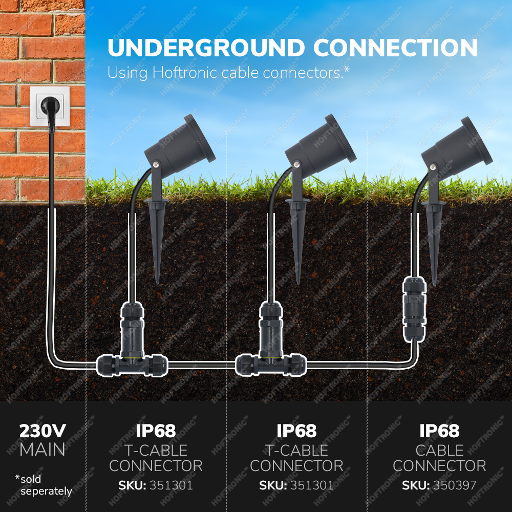 Sydney - 9x Prikspot XL - Aluminium - Zwart - IP65 waterdicht - Geschikt voor GU10 spot - 20 watt - 3 jaar garantie - Tuin spots, spots bodem buiten