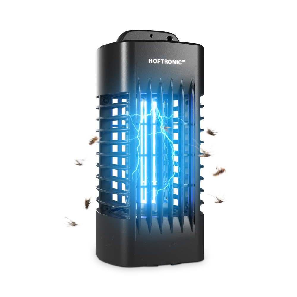 HOFTRONIC™ Muggenlamp - Vliegenlamp - UV-Insectenlamp - Elektrisch - 4 Watt geschikt voor 20 m² - 1000 volt - Voor binnen - Zwart