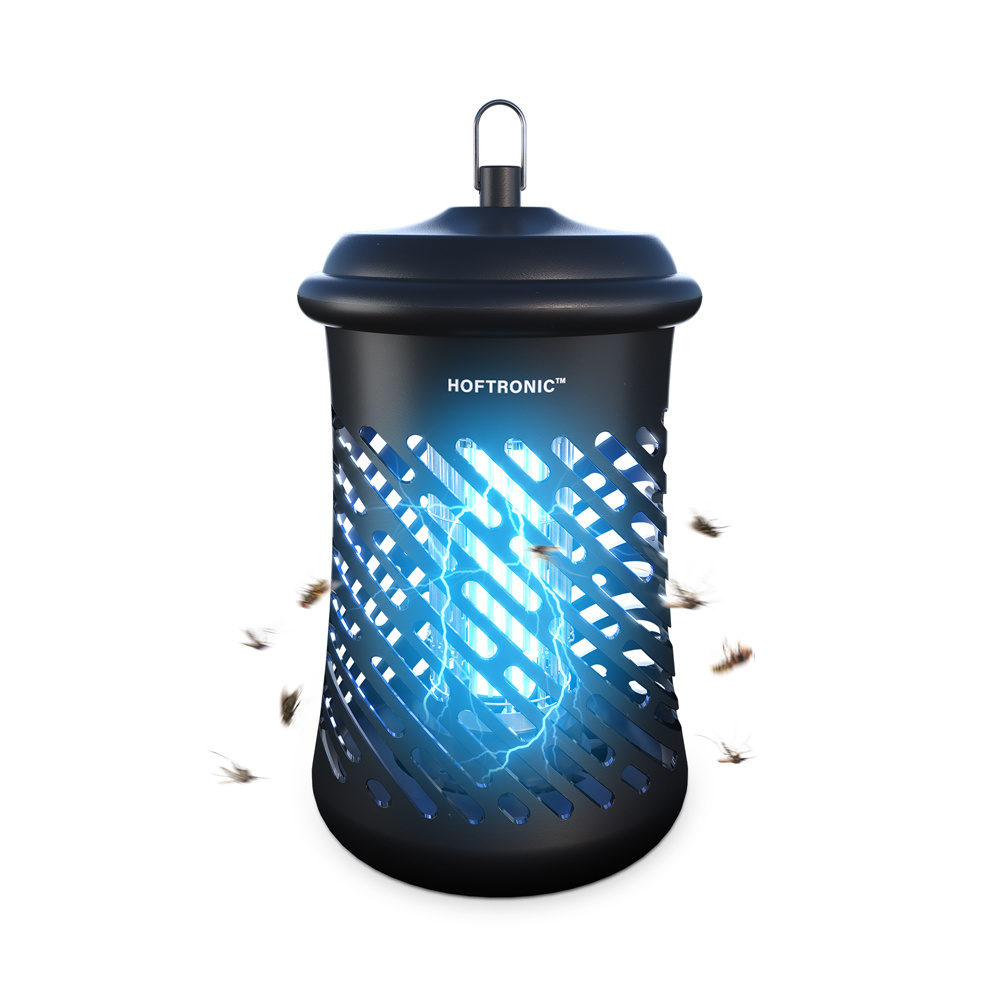 HOFTRONIC™ Muggenlamp - Vliegenlamp - UV Insectenlamp - Elektrisch - Voor binnen & buiten - Bereik tot 50 m² - Extra krachtig 3500 volt - 20 watt - Zwart