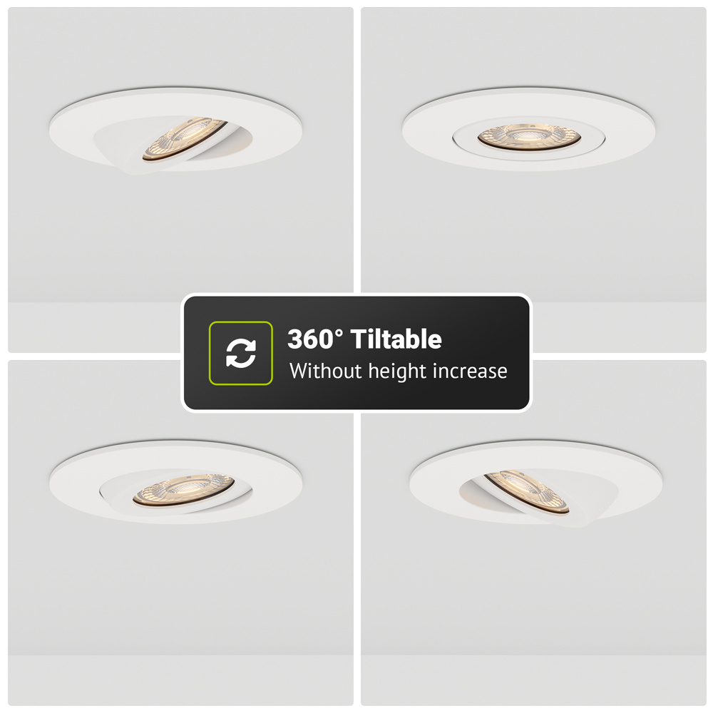 Set Van 3 Dimmbare LED Inbouwspots Plat - 5W IP44 Badkamer Keuken - Neutraal Wit Zilver
