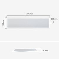 LED Paneel - 30x120 cm - 36 Watt - 4860lm (135lm/W) - 3000K warm wit - Incl. opbouwframe - Flikkervrij - UGR22 - 5 jaar garantie