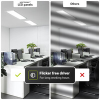 LED Paneel - 30x120 cm - 36 Watt - 4860lm (135lm/W) - 3000K warm wit - Incl. opbouwframe - Flikkervrij - UGR22 - 5 jaar garantie