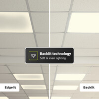 LED Paneel met Dali driver - Dimbaar - 62x62 cm - 36 Watt - 4860lm (135lm/W) - 3000K warm wit - Flikkervrij - UGR22 - 5 jaar garantie
