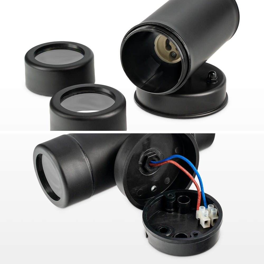 Otey - LED Wandlamp Zwart - Up & Down Light - GU10 - 2700K warm wit licht - Dimbaar - IP44 waterdicht - Voor binnen & buiten - Wandspot - Polycarbonaa