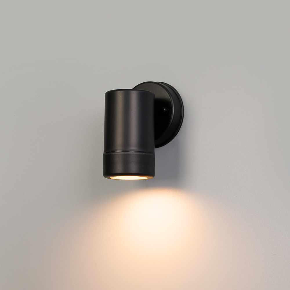 HOFTRONIC™ Otey - LED Wandlamp Zwart - Downlight - GU10 - 2700K warm wit licht - Dimbaar - IP44 waterdicht - Voor binnen & buiten - Wandspot - Polycarbonaat