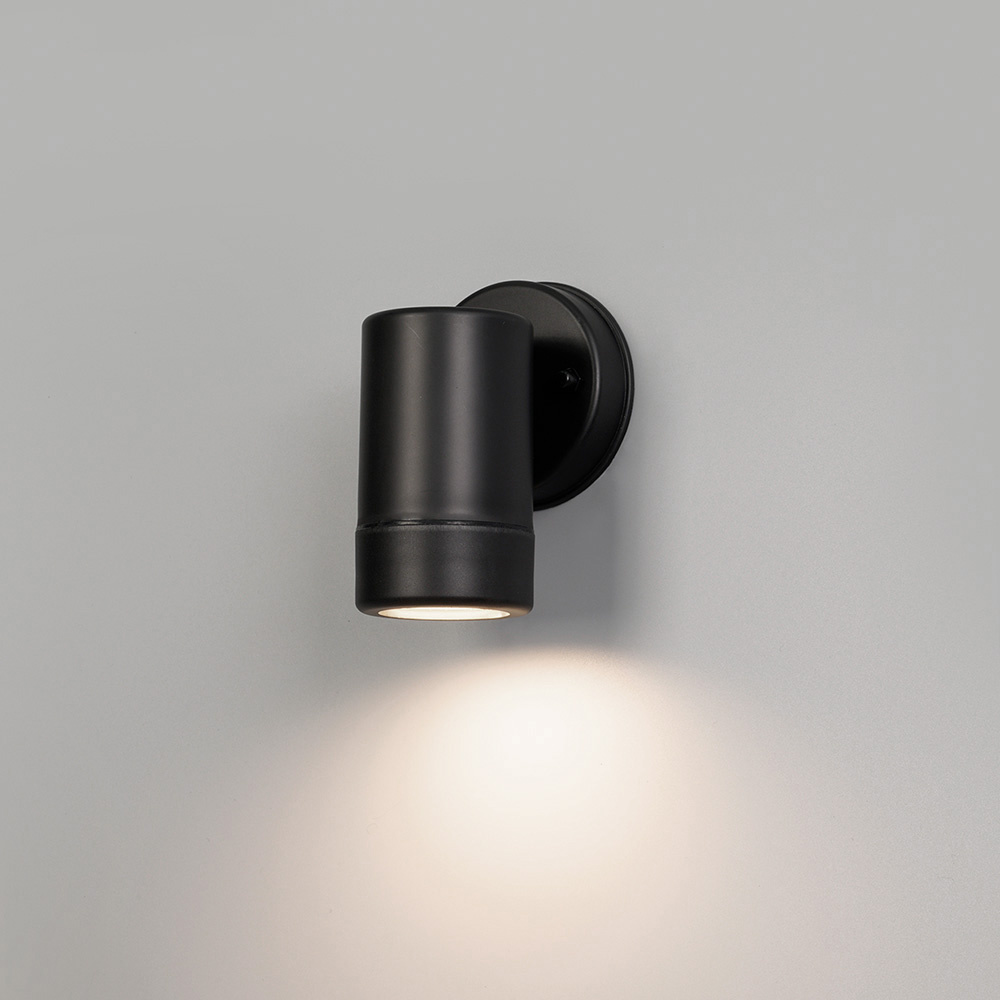 HOFTRONIC™ Otey - LED Wandlamp Zwart - Downlight - GU10 - 4000K neutraal wit licht - Dimbaar - IP44 waterdicht - Voor binnen & buiten - Wandspot - Polycarbonaat
