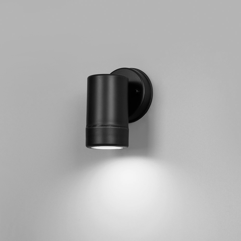HOFTRONIC™ Otey - LED Wandlamp Zwart - Downlight - GU10 - 6000K warm wit licht - Dimbaar - IP44 waterdicht - Voor binnen & buiten - Wandspot - Polycarbonaat
