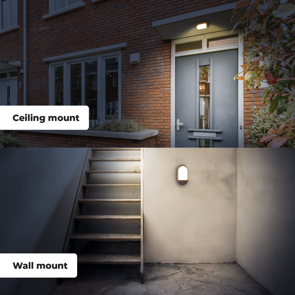 Trend - LED wandlamp met bewegingssensor - Incl. schemersensor - IP54 waterbestendig - 825 lumen - 3000K warm wit licht - 10 watt - Zwart - 5 jaar gar