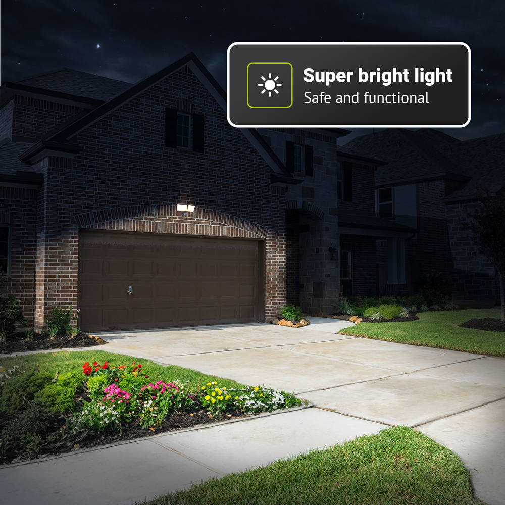 Luton - LED-breedstraler met bewegingssensor - Incl. schemersensor - IP65 waterdicht - Kantelbaar - 3300 lumen - 3000K warm wit licht - 40 watt - Zwar