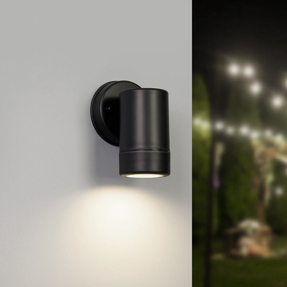 HOFTRONIC™ Otey LED Wandlamp Zwart Downlight GU10 4000K neutraal wit licht Dimbaar IP44 waterdicht Voor binnen buiten Wandspot Polycarbonaat