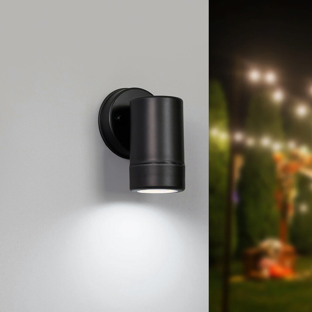 HOFTRONIC™ Otey LED Wandlamp Zwart Downlight GU10 6000K daglicht wit licht Dimbaar IP44 waterdicht Voor binnen buiten Wandspot Polycarbonaat