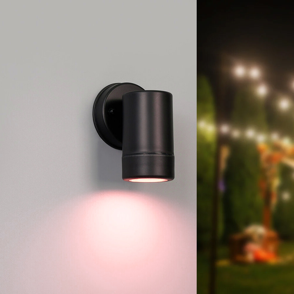 HOFTRONIC™ Otey Smart LED LED Wandlamp Zwart Downlight GU10 RGB WW Wifi Bluetooth IP44 waterdicht Voor binnen buiten Wandspot Polycarbonaat