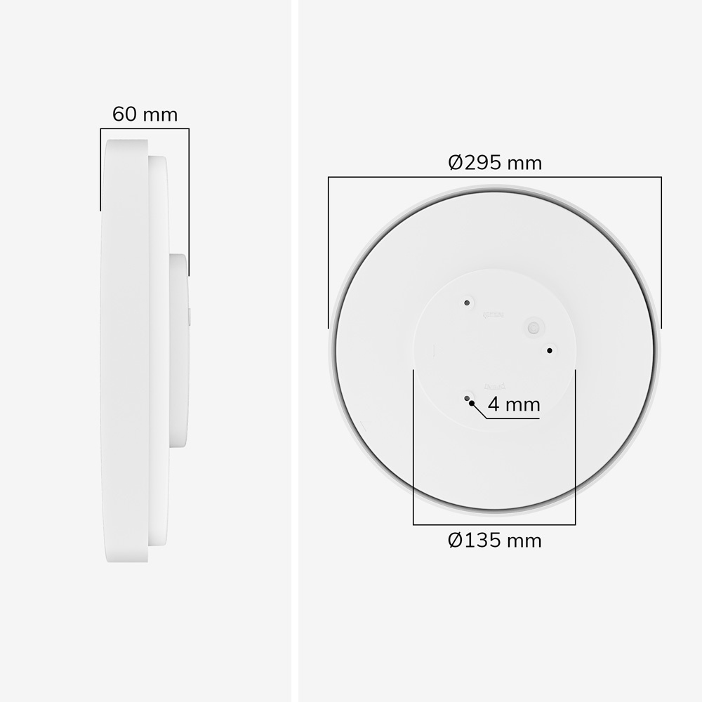 Badkamer plafondlamp wit - IP44 waterdicht - 18W 1800 lumen (100lm/w) - CCT lichtkleur instelbaar (3000K, 4000K & 6500K) - Incl. Afstandsbediening - Ø