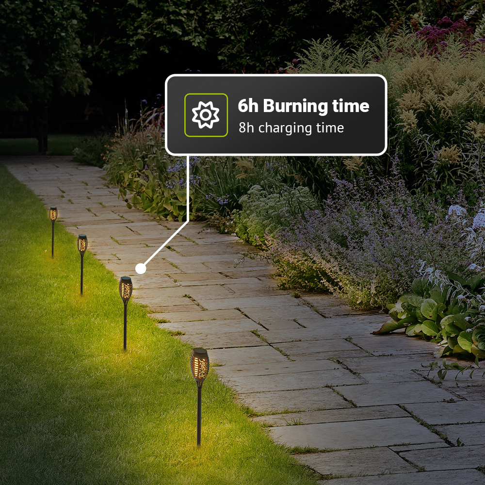 16-PACK Avon Fire LED Solarlamp tuinfakkel met vlammeneffect incl. schemersensor 2200K IP65 (50cm) afbeelding