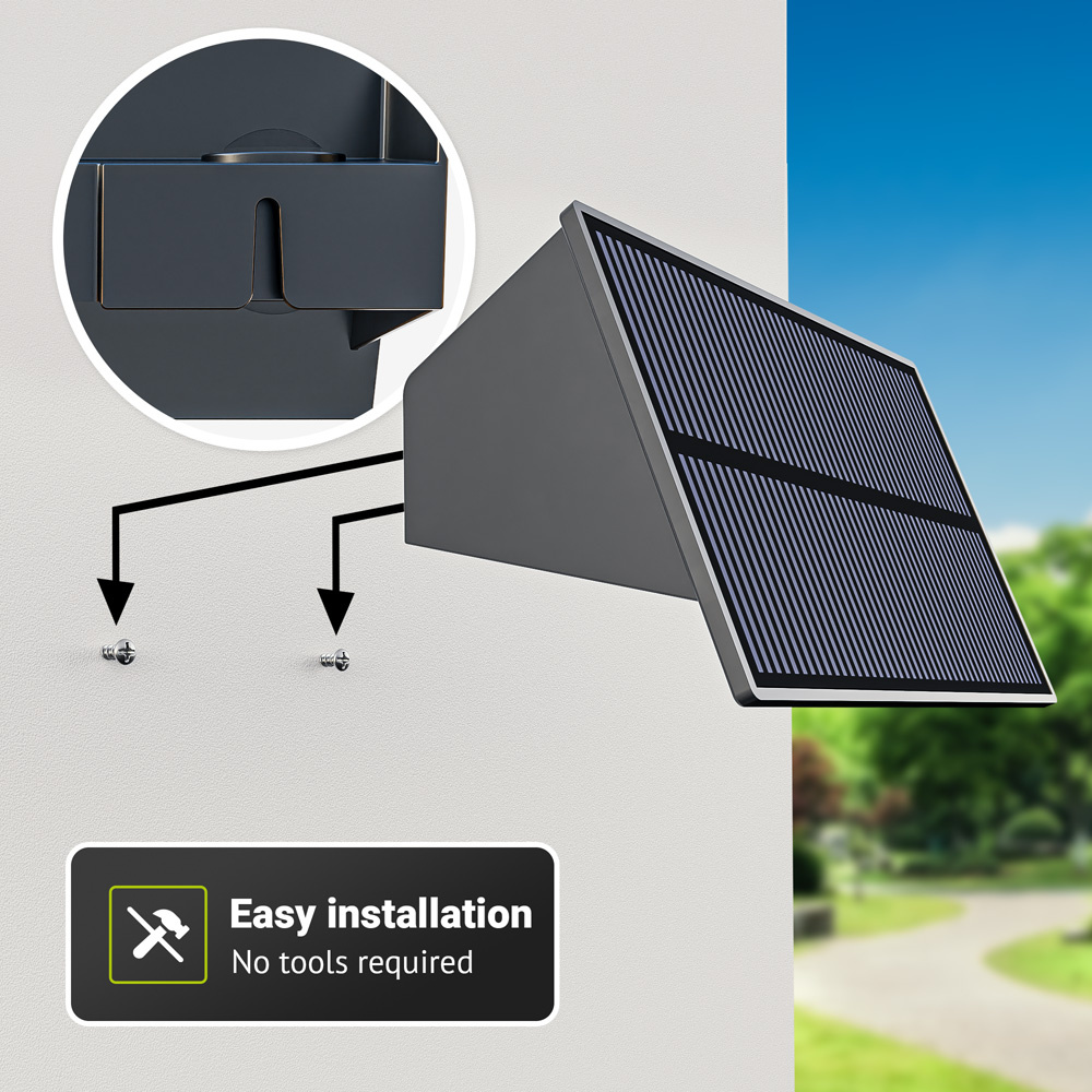 2x Roby - Solar LED Wandlamp - Up & Downlight - 2 Lichtstanden - 4-Lichts - 3000K warmwit licht - Zwart - IP54-waterdicht