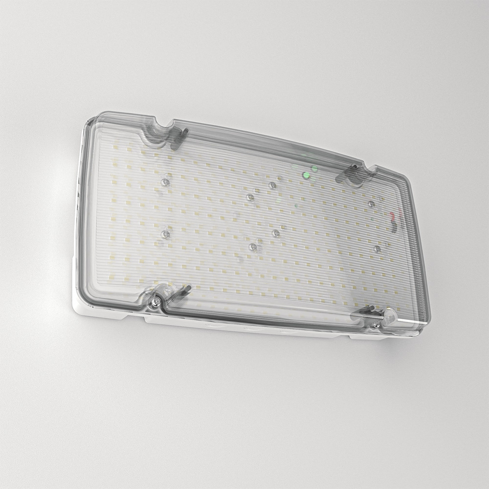 HOFTRONIC™ Salus Max - LED Noodverlichting met Accu - 5 Watt 1000/1500 Lumen - Wand/plafond-opbouw - Autotest - 6500K Daglicht Wit Licht - IP66 waterdicht - IK08