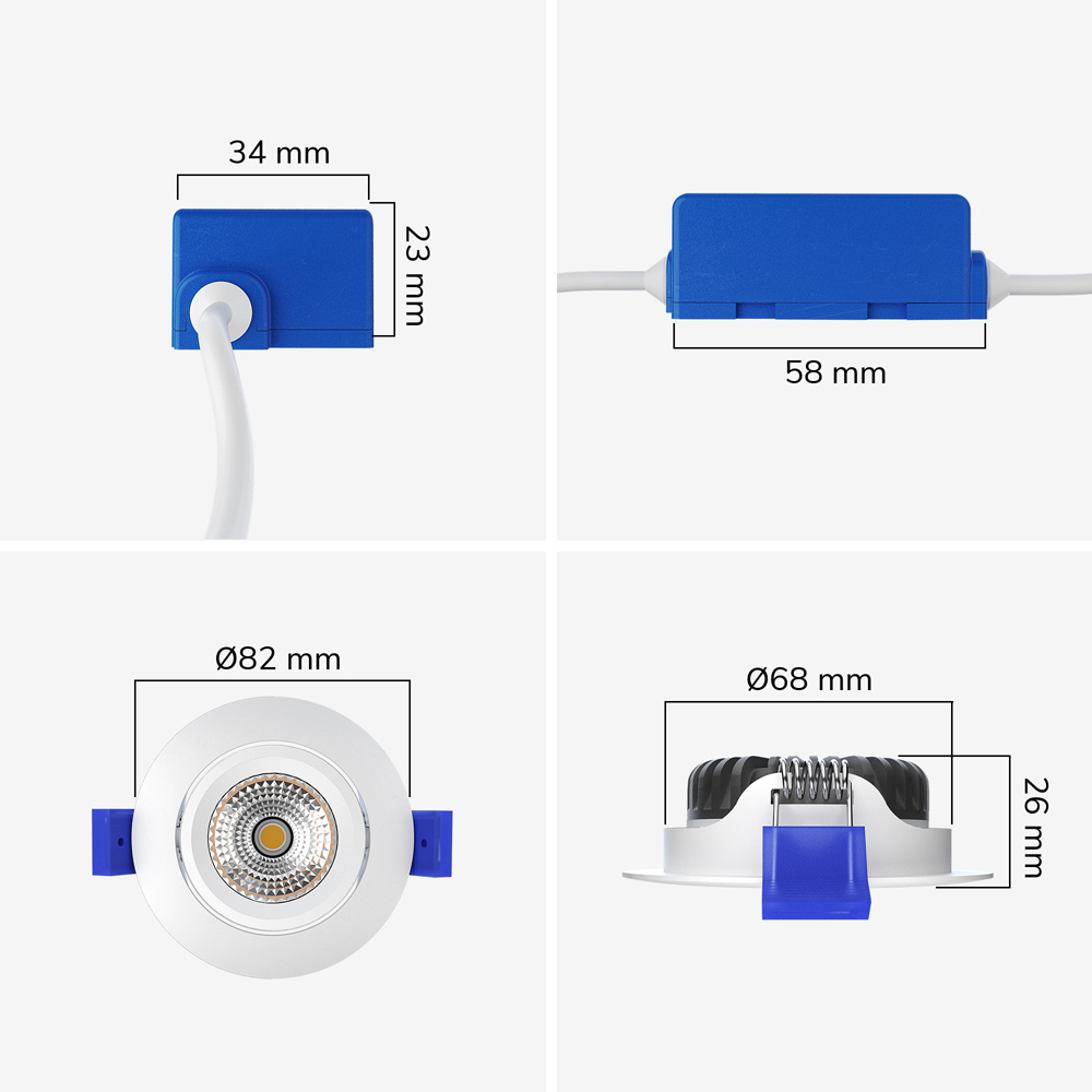 Lugo LED Inbouwspot - Wit - Dimbaar - 5 Watt 450 Lumen - 2700K Warm Wit Licht - Kantelbaar - IP65 - Voor Binnen & Buiten