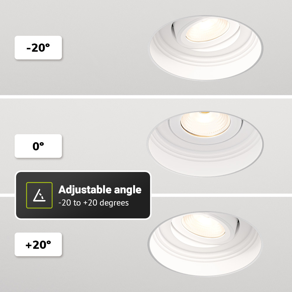 6x Lugo LED - Trimless Spots - Inbouwspot Wit - Dimbaar - 5 Watt 450 Lumen - 2700K Warm Wit Licht - Kantelbaar - IP65 - Voor Binnen & Buiten