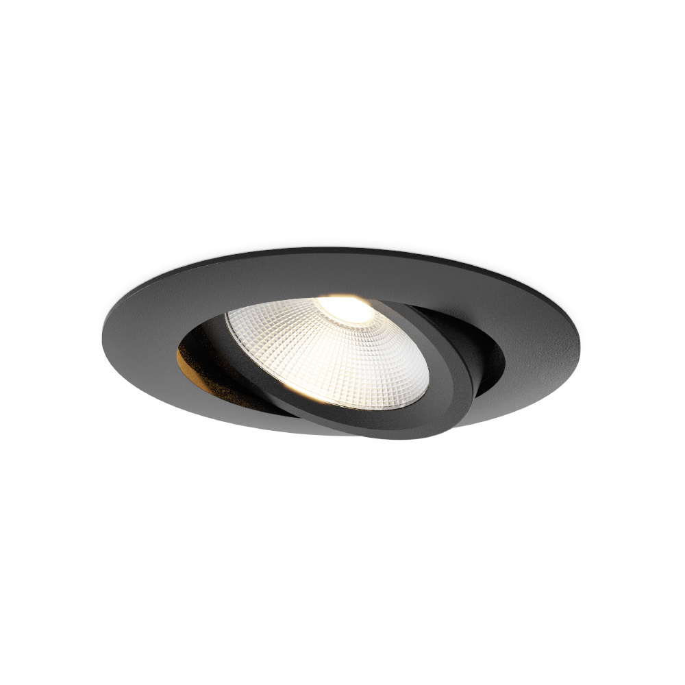 HOFTRONIC™ Lugo LED Inbouwspot Zwart Dimbaar 5 Watt 450 Lumen 2700K Warm Wit Licht Kantelbaar IP65 Voor Binnen Buiten