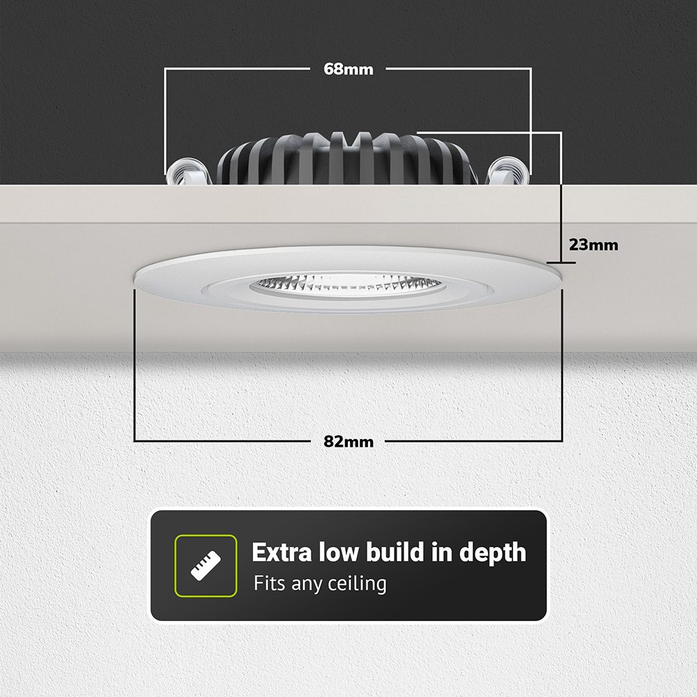 Lugo LED Inbouwspot - Wit - Dimbaar - 5 Watt 450 Lumen - 2700K Warm Wit Licht - Kantelbaar - IP65 - Voor Binnen & Buiten